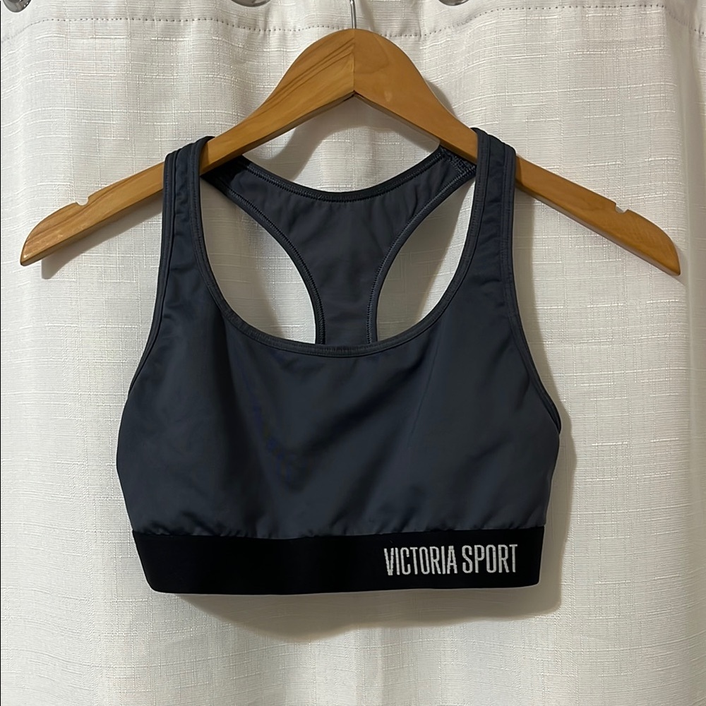 Victoria's Secret Gray Sports Bra Medium Support Moisture-Wicking